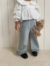 Straight frill pants