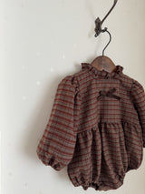 Monde check ribbon suit