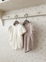 Soft puff knit rompers