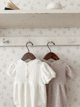 Soft puff knit rompers