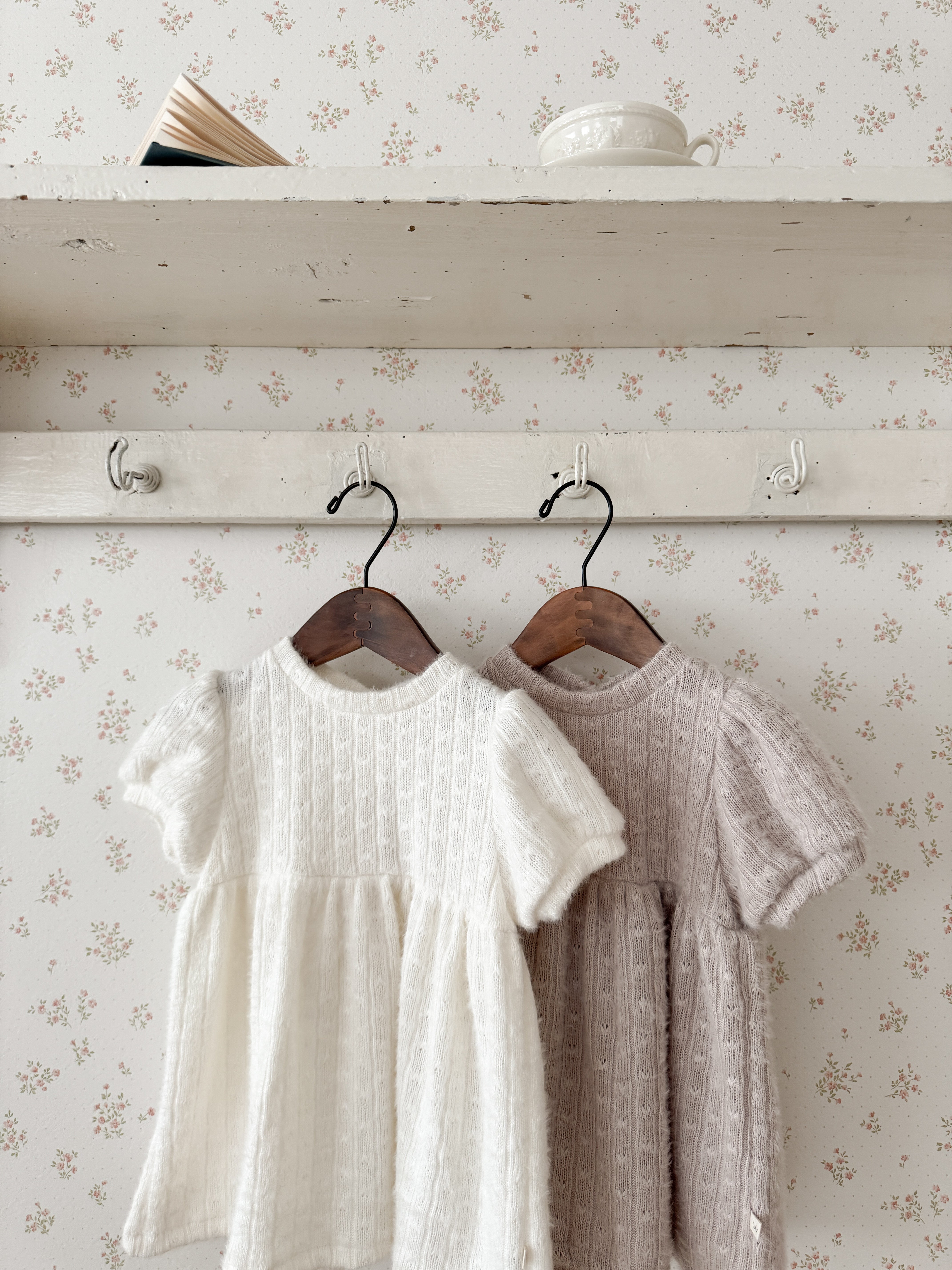 Soft puff knit one-piece