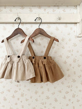 Corduroy suspender skirt