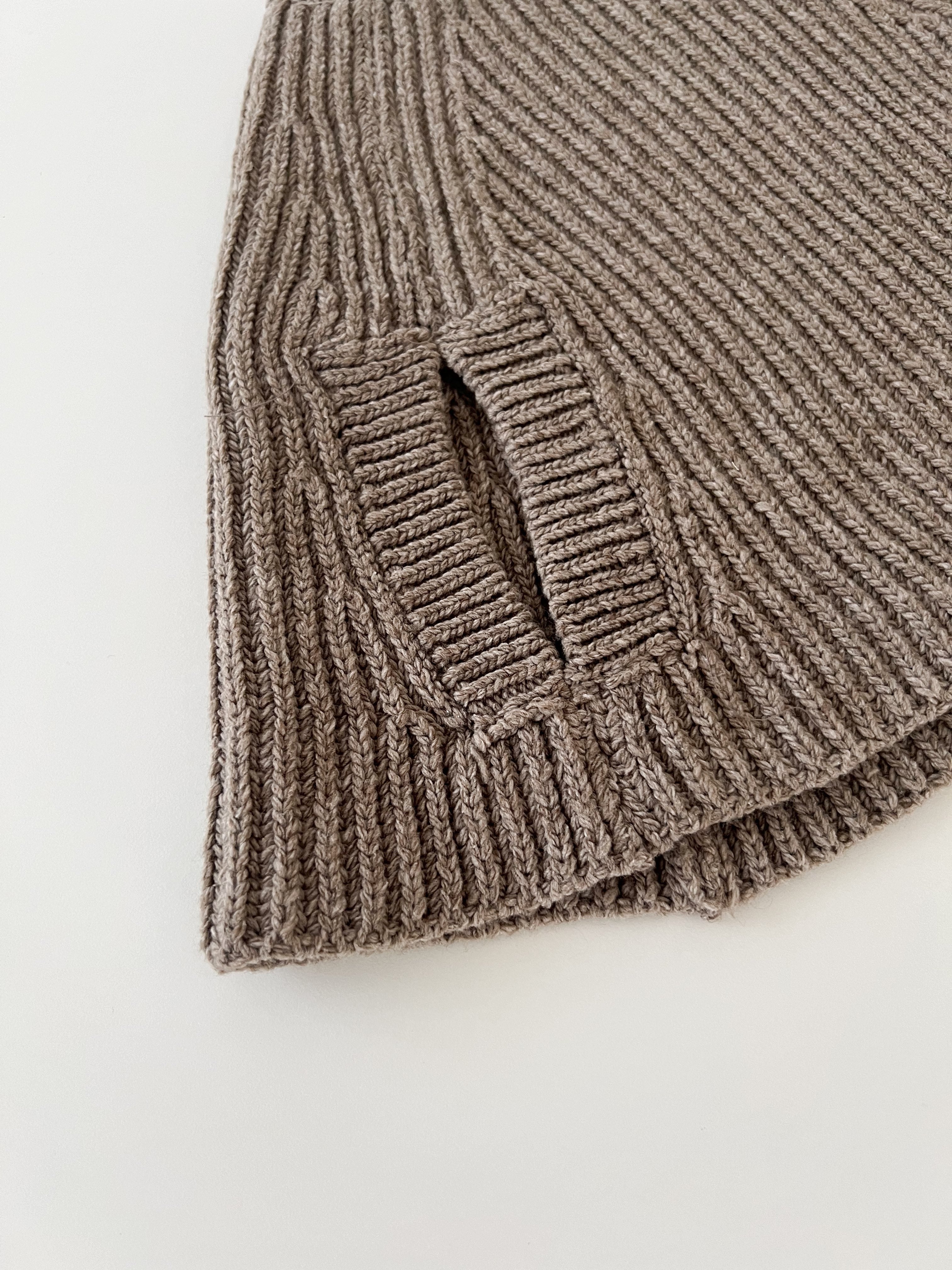 Olive knit poncho