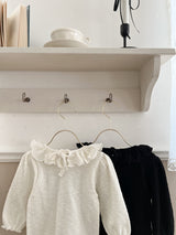 Ruffle collar bebe tops