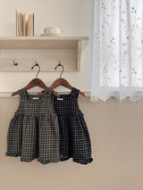 Check frill one-piece