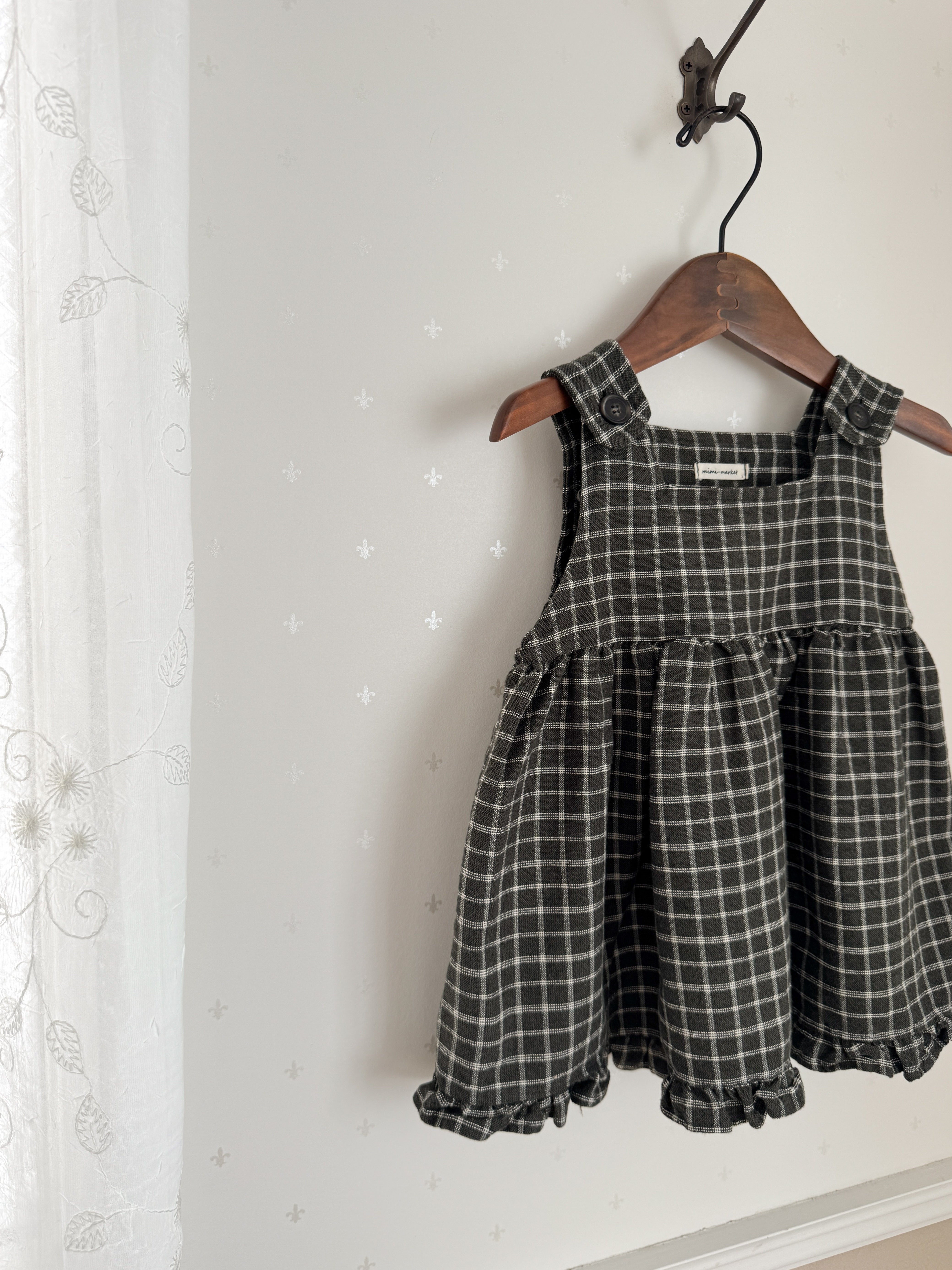 Check frill one-piece