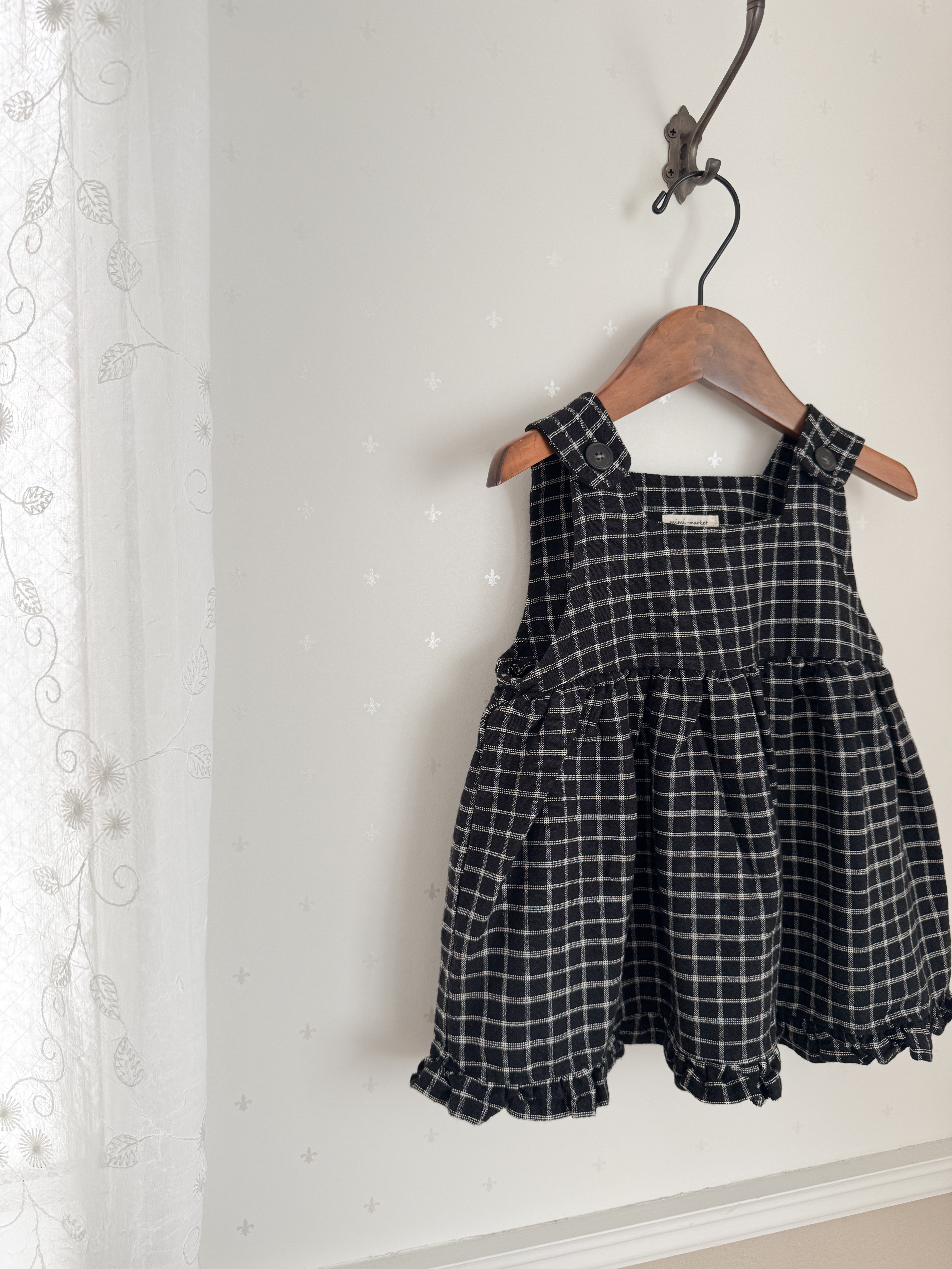Check frill one-piece