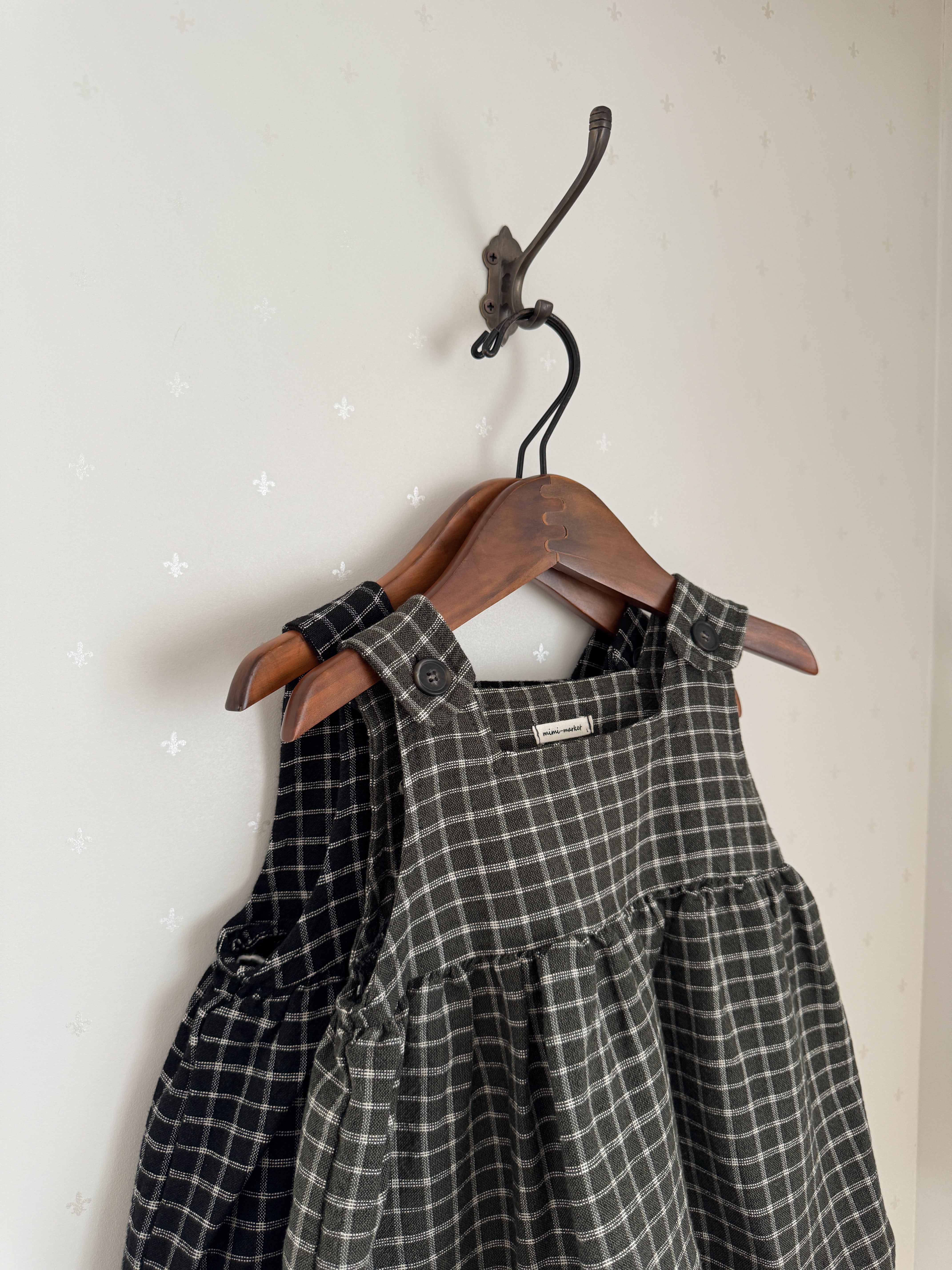 Check frill one-piece