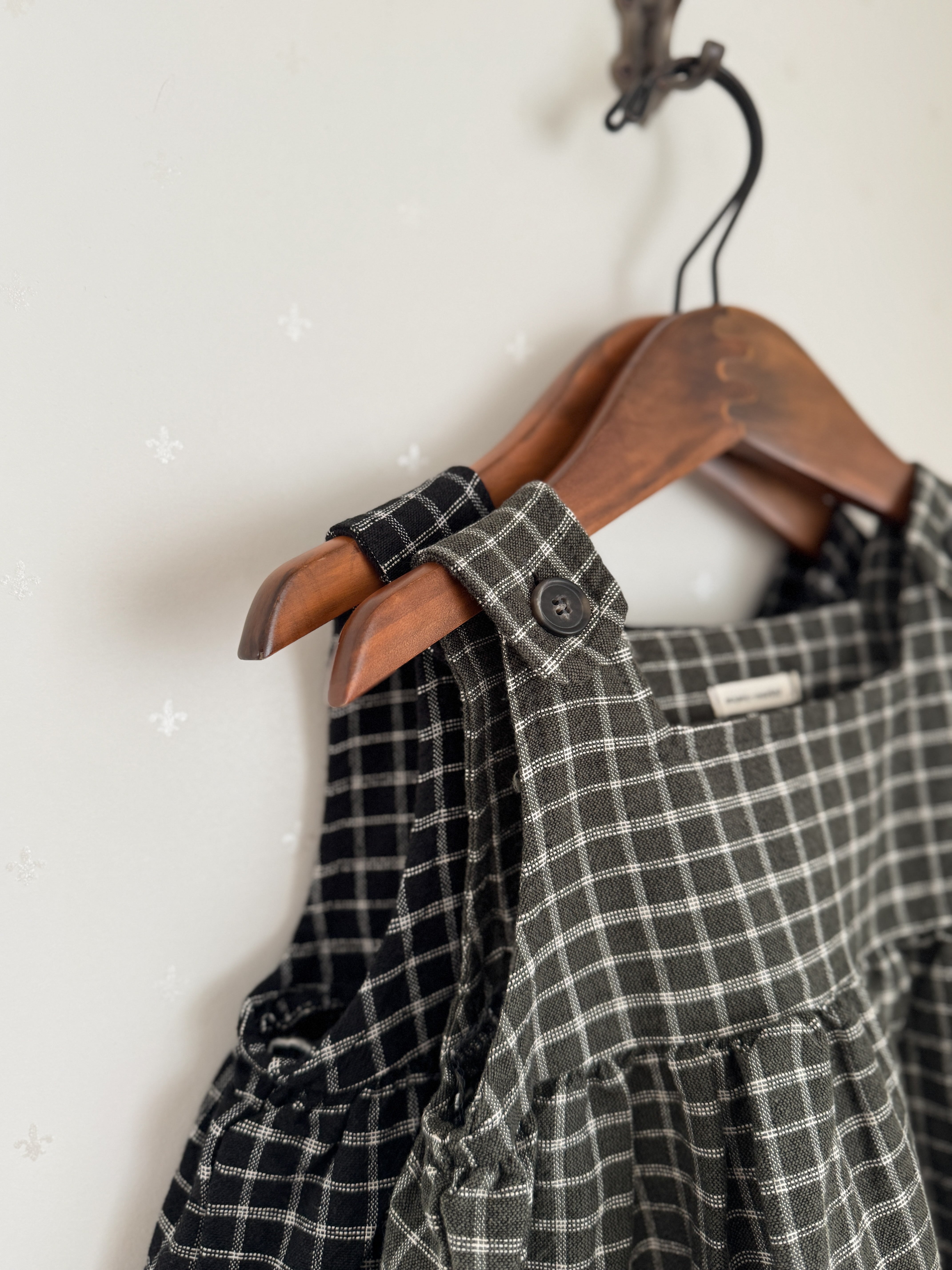 Check frill one-piece