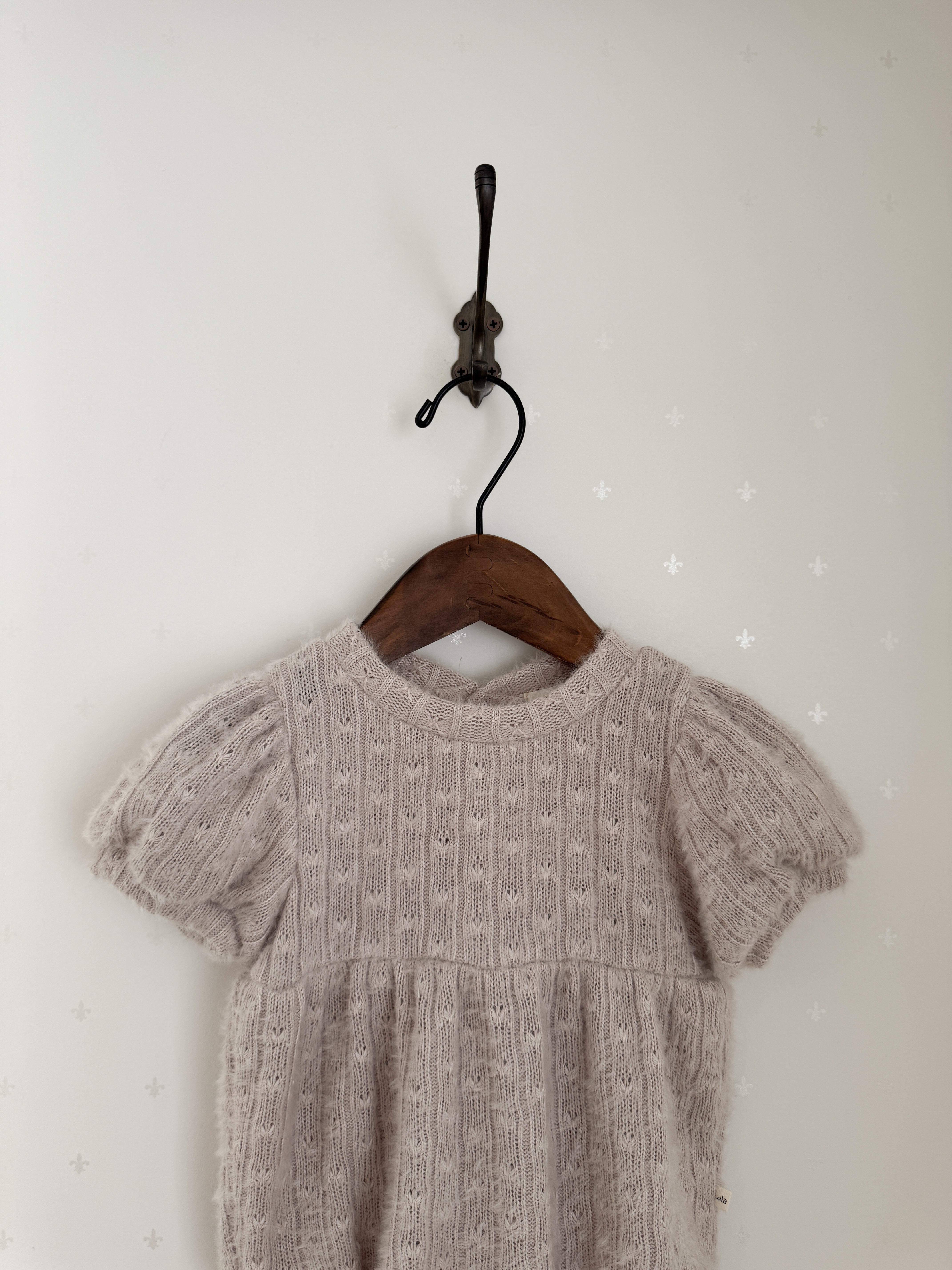 Soft puff knit rompers