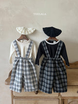 ［thelala］Check suspender pants