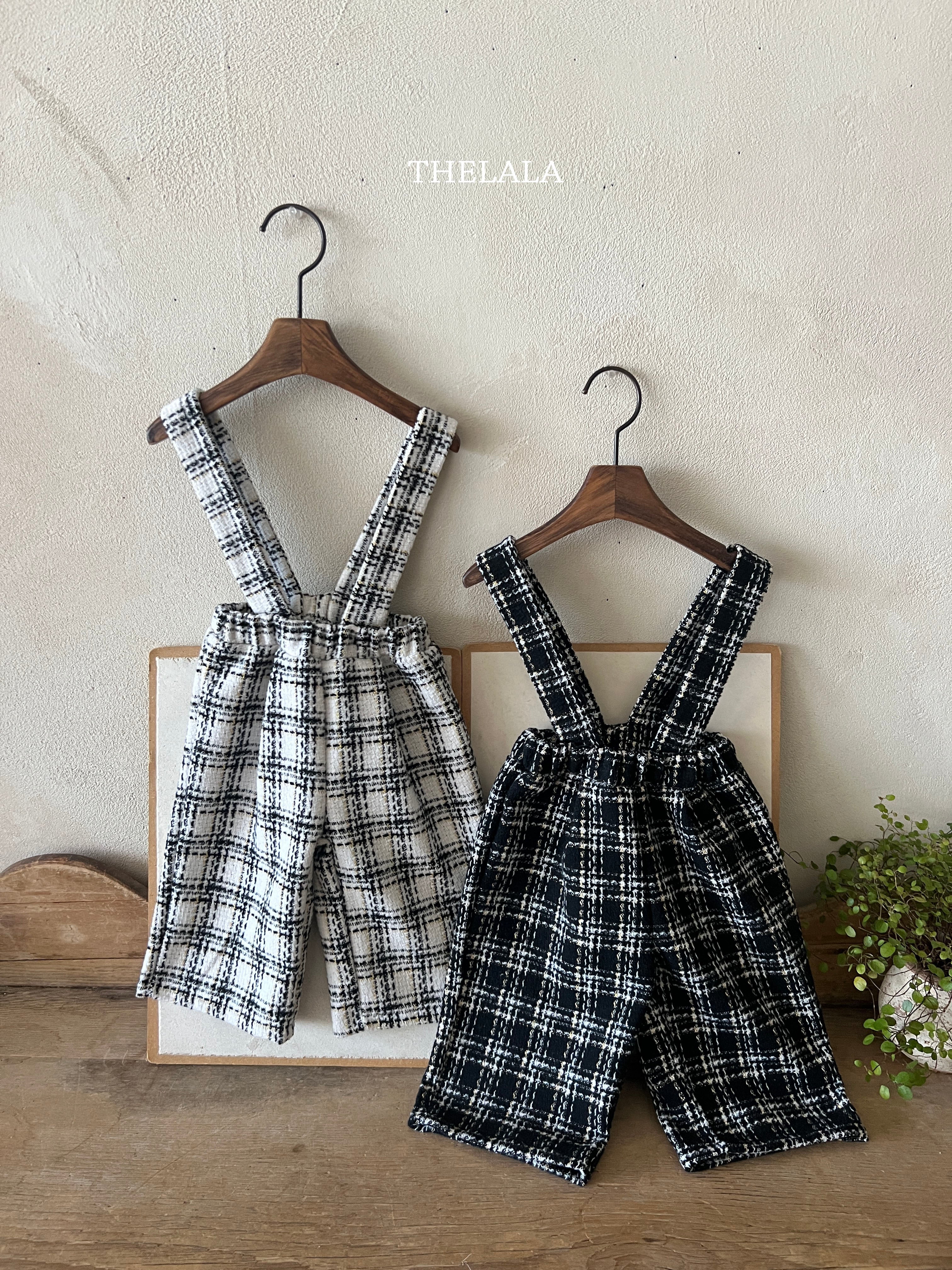 ［thelala］Check suspender pants