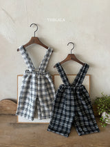 ［thelala］Check suspender pants