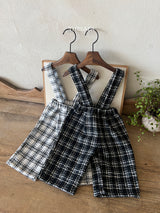 ［thelala］Check suspender pants