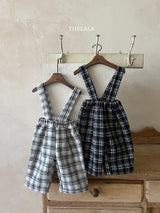 ［thelala］Check suspender pants