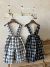 ［thelala］Check suspender pants
