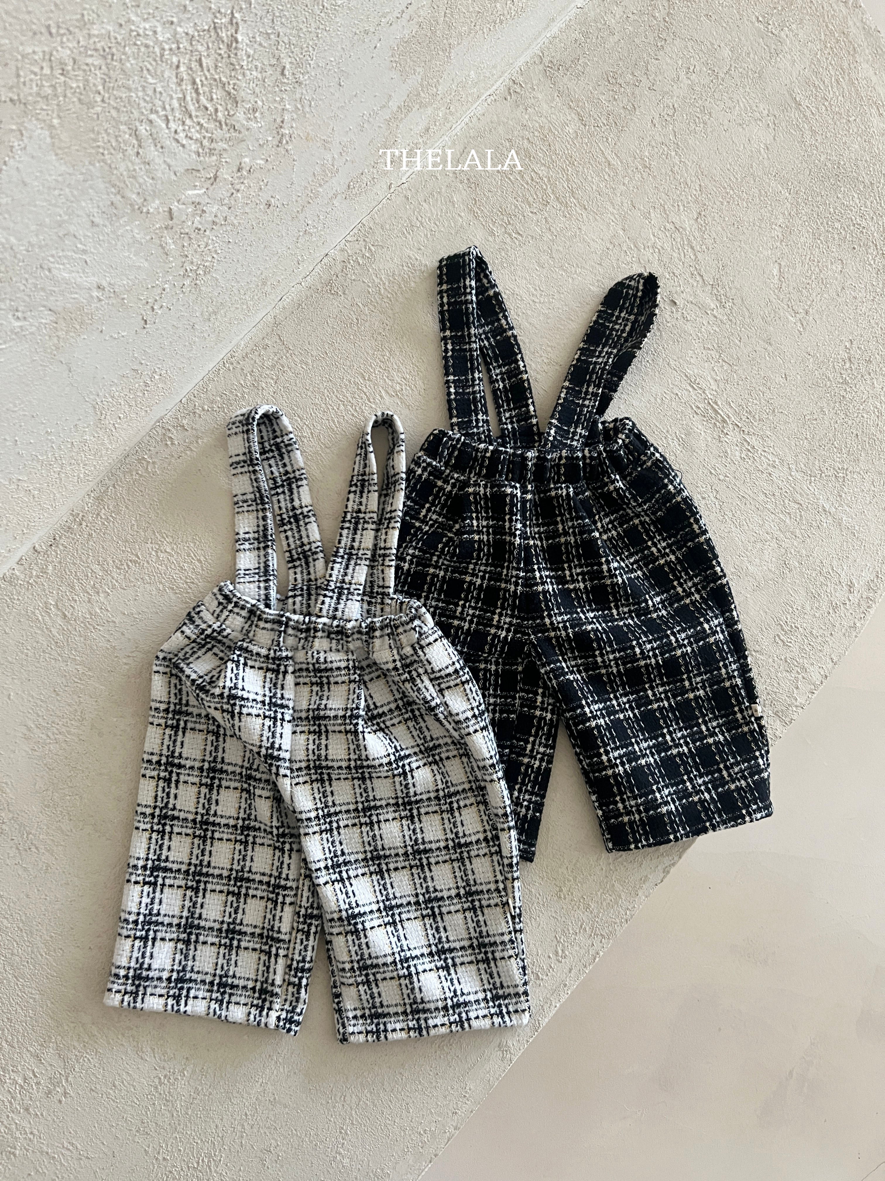 ［thelala］Check suspender pants