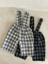［thelala］Check suspender pants