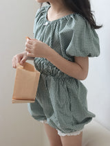 Check one-piece suit