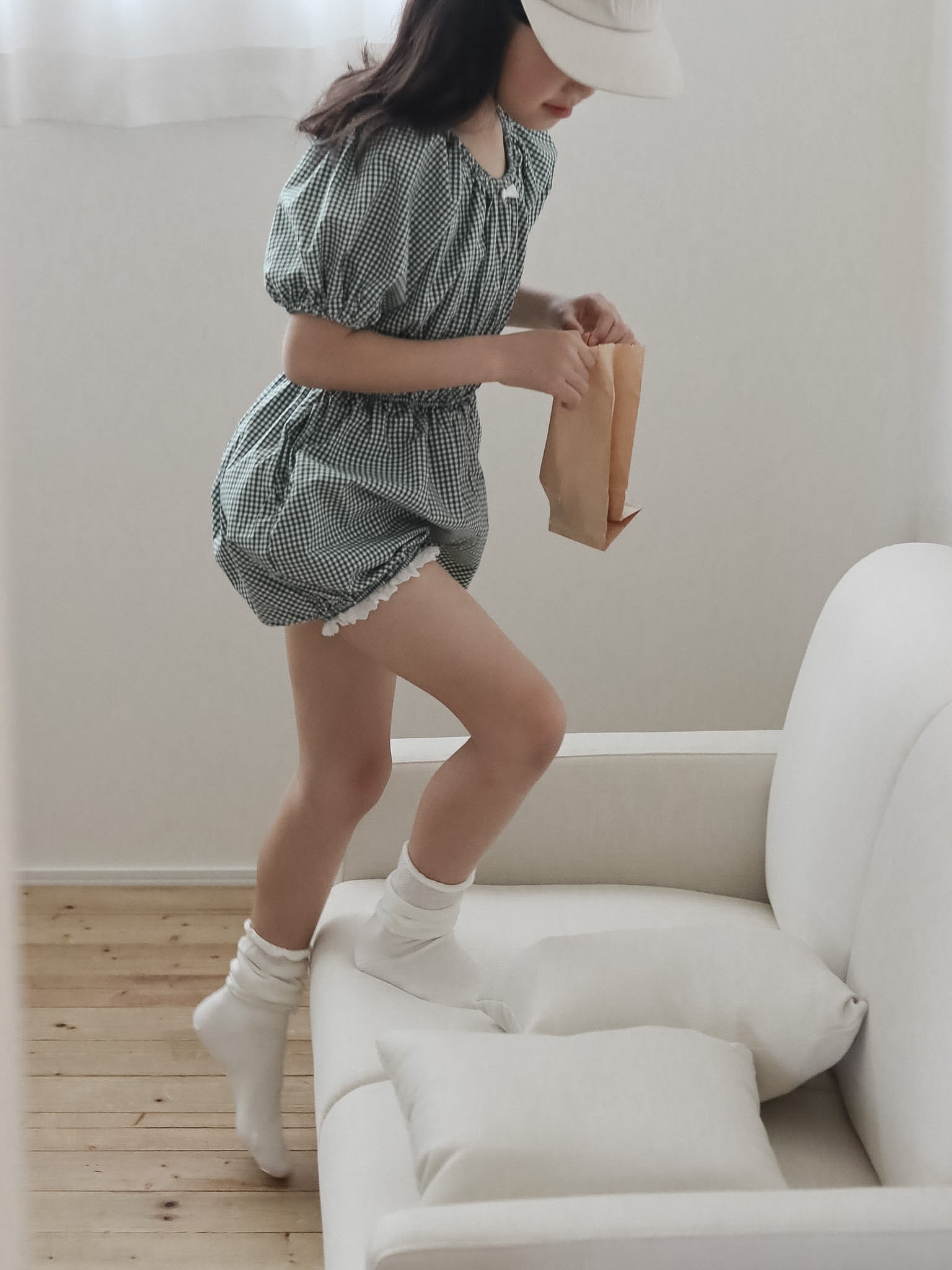 Check one-piece suit