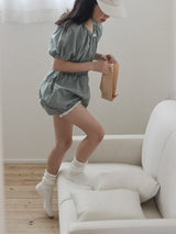 Check one-piece suit
