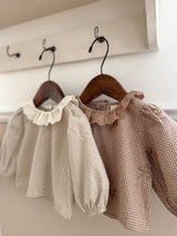 Susu lace check blouse