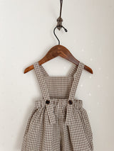Mini check suspender pants