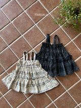 ［thelala］Check frill bustier