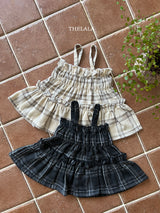 ［thelala］Check frill bustier