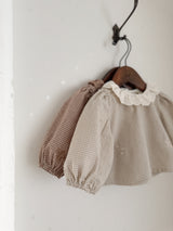 Susu lace check blouse