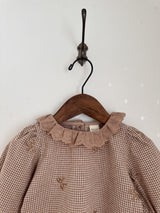 Susu lace check blouse