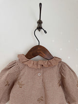 Susu lace check blouse