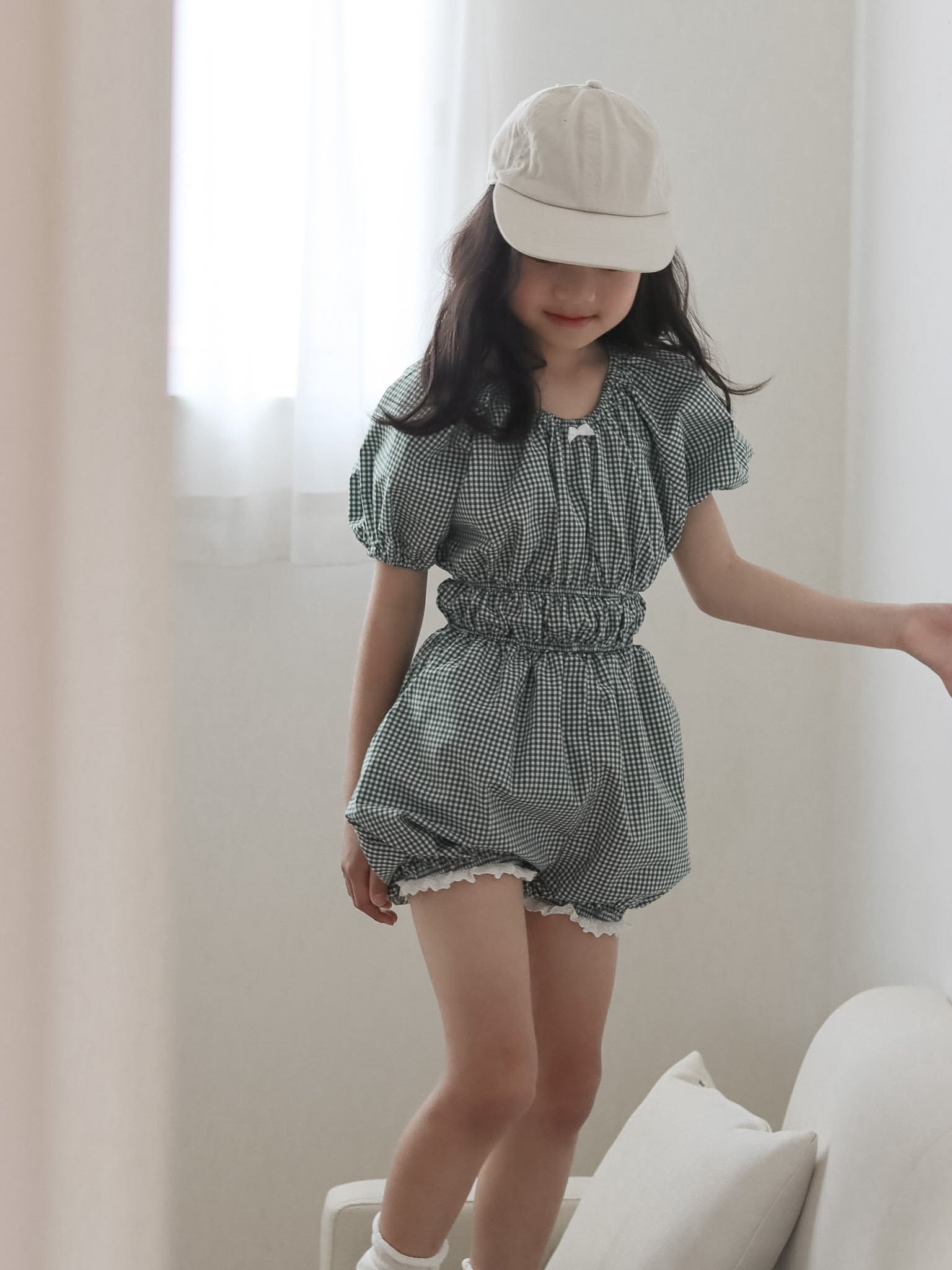 Check one-piece suit