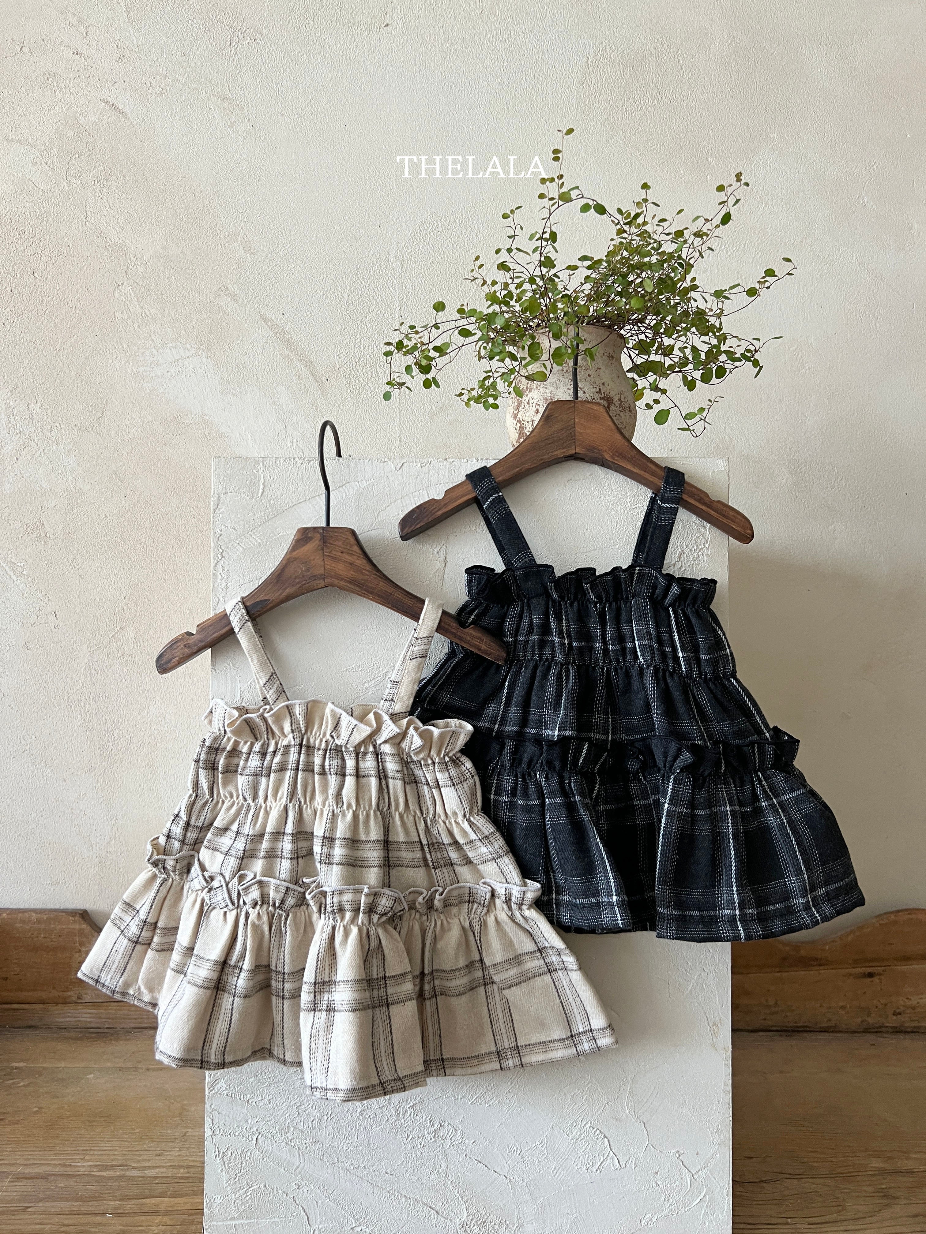 ［thelala］Check frill bustier