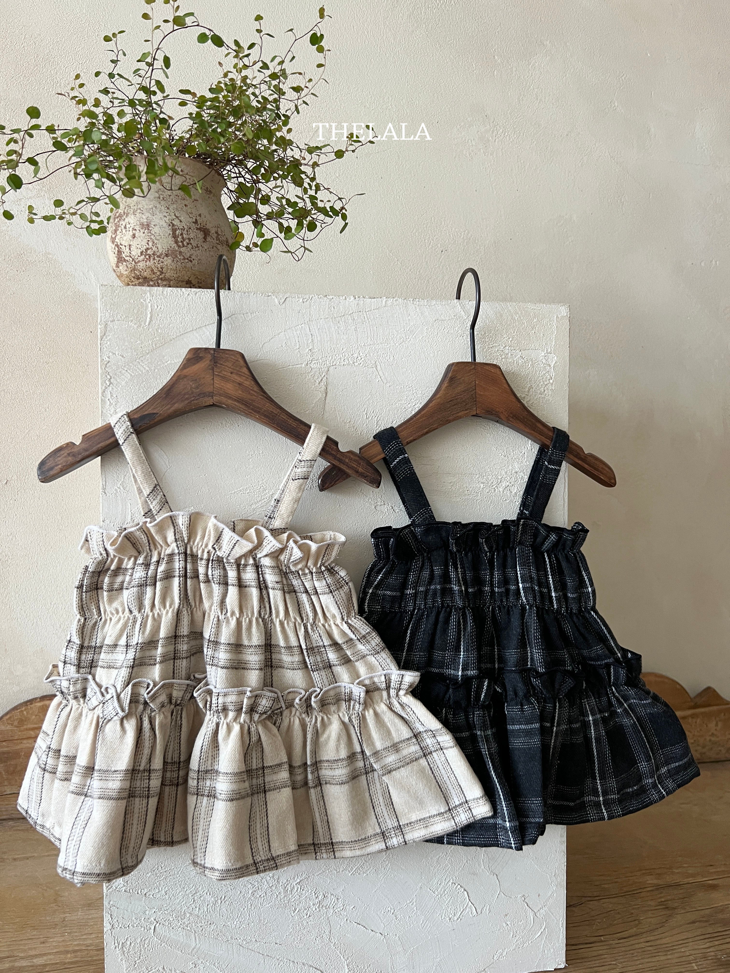 ［thelala］Check frill bustier