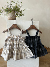 ［thelala］Check frill bustier