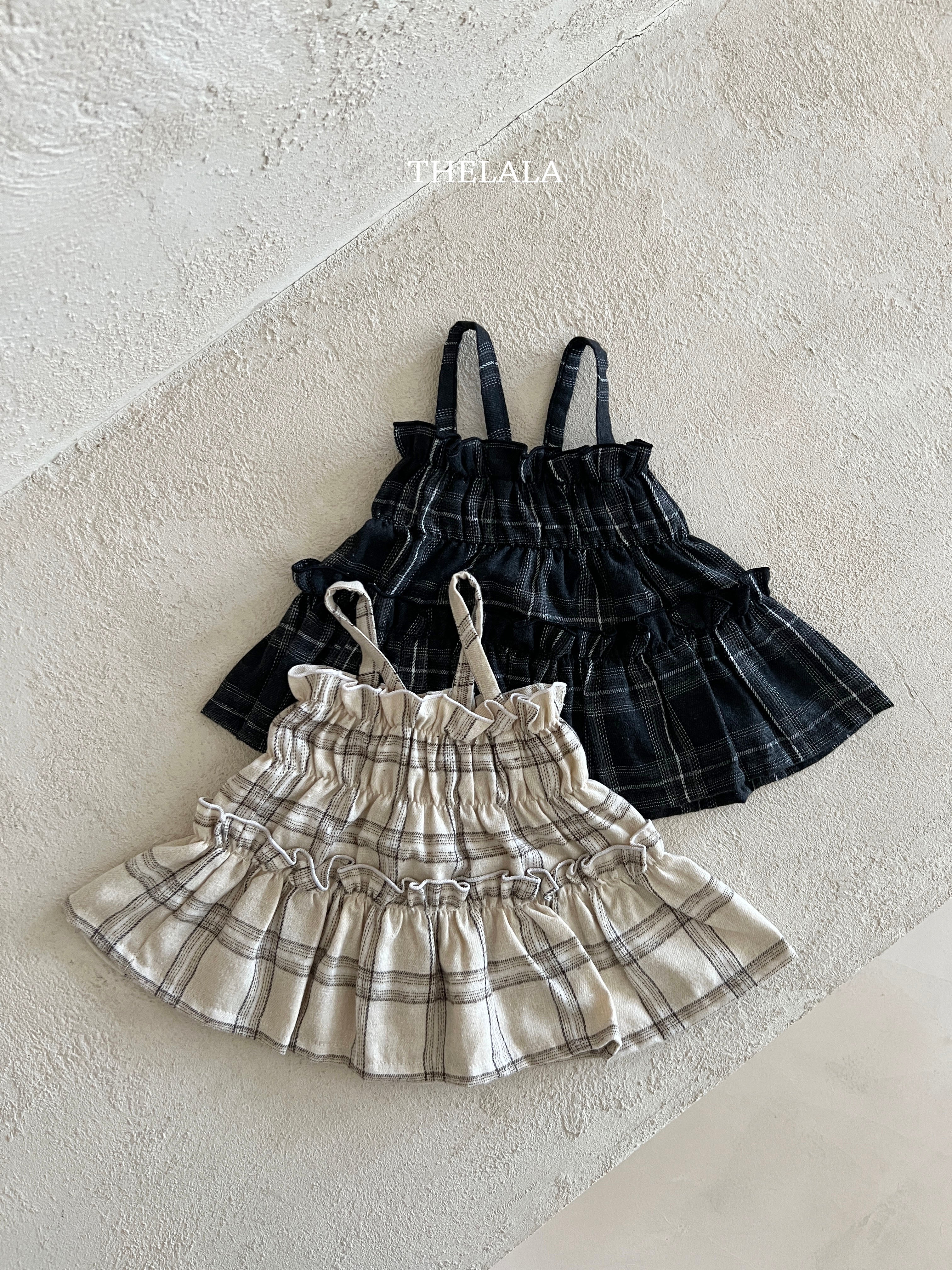 ［thelala］Check frill bustier