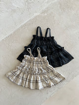 ［thelala］Check frill bustier