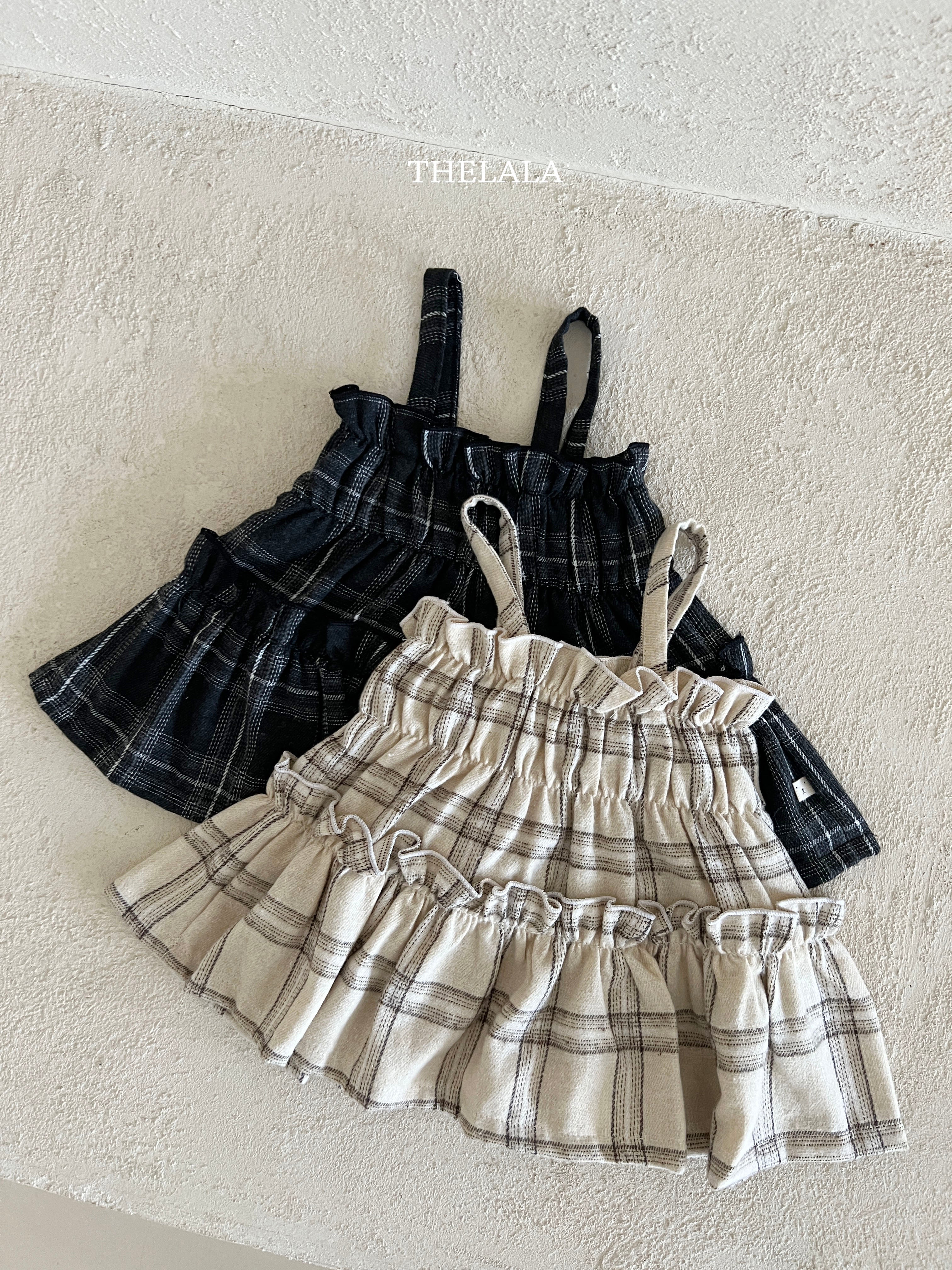［thelala］Check frill bustier