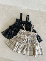 ［thelala］Check frill bustier