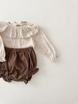 Dia flower frill collar tops