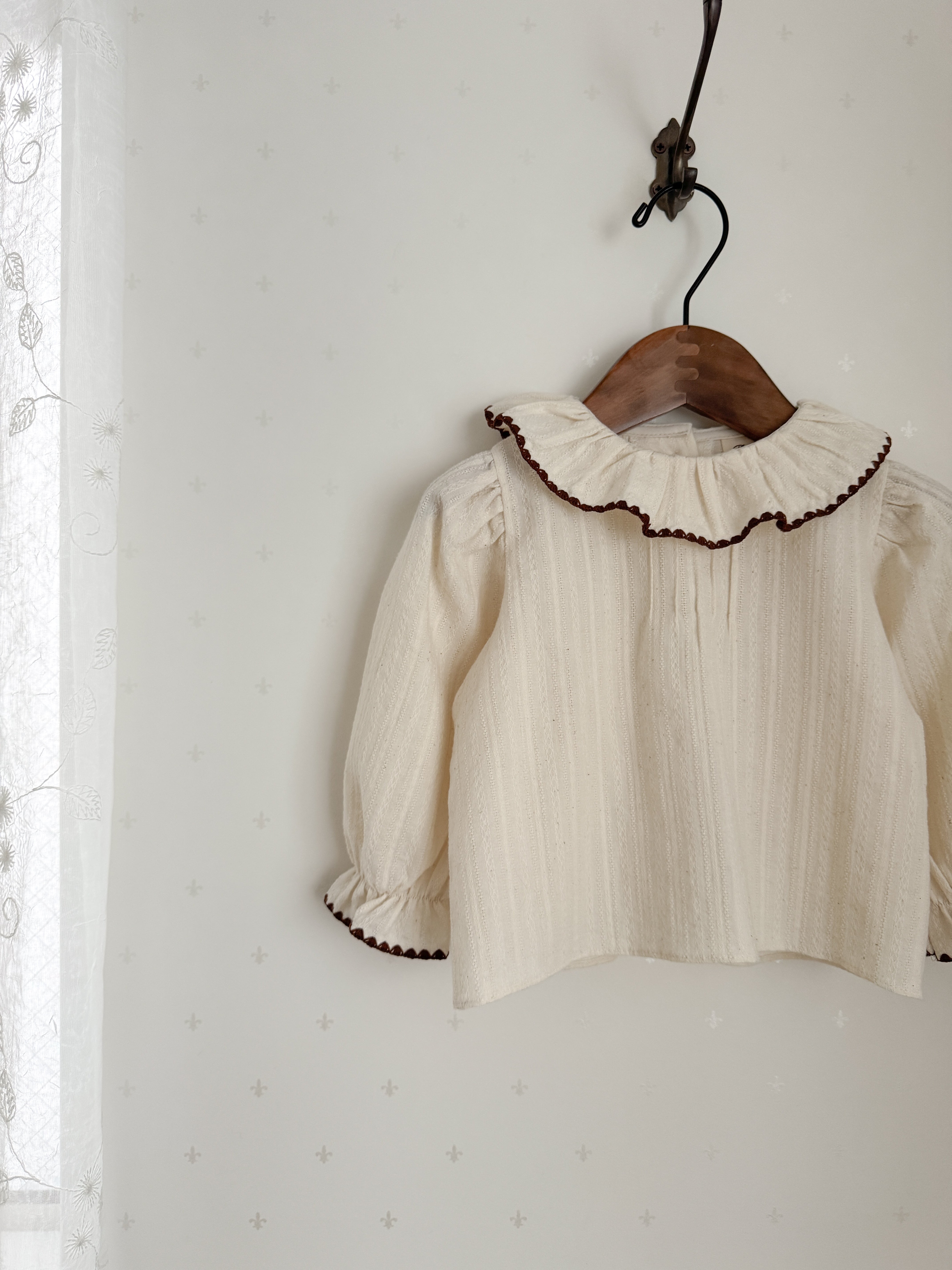Tuck frill blouse