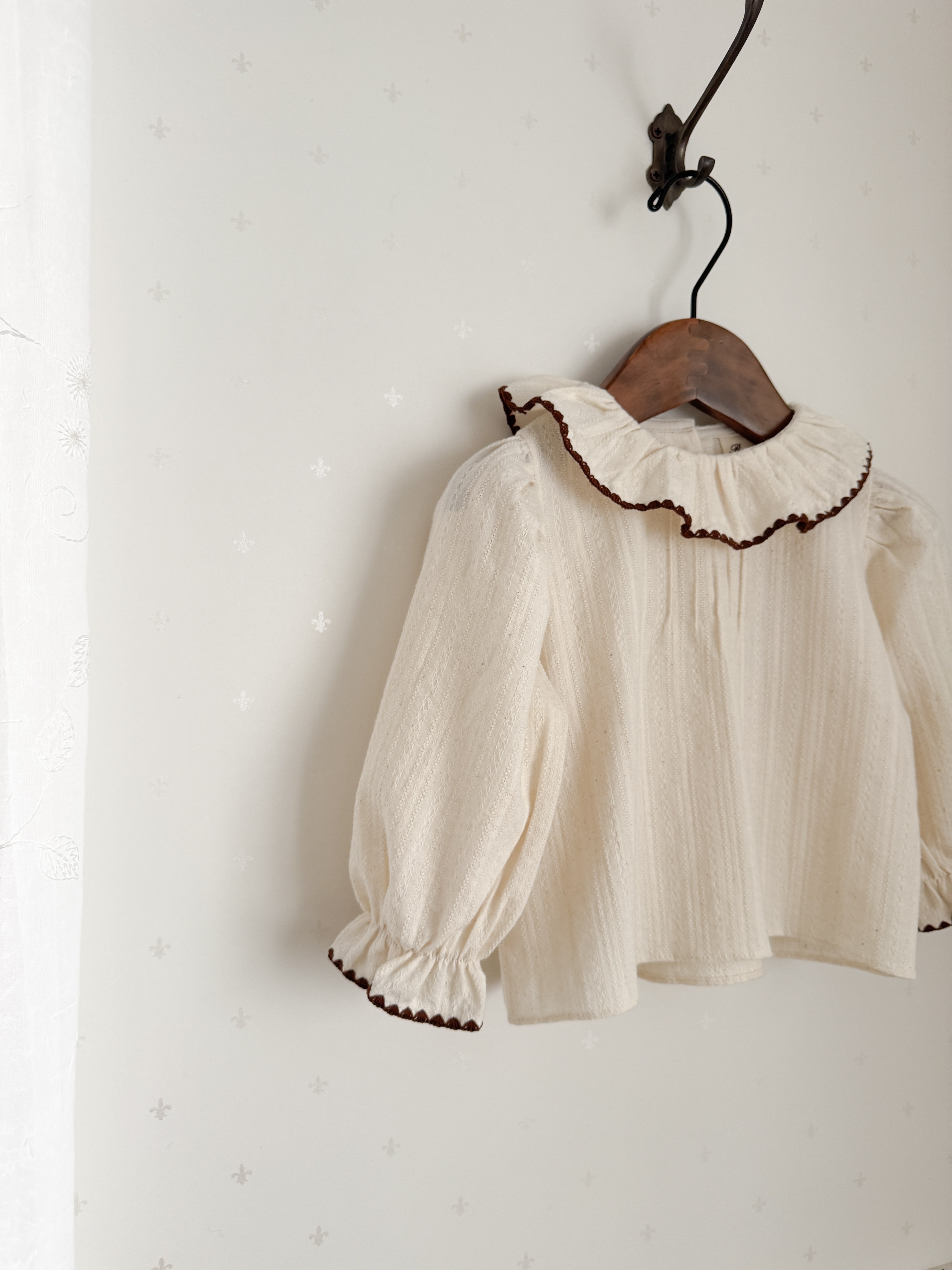 Tuck frill blouse