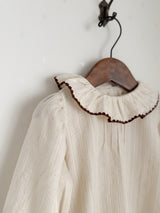 Tuck frill blouse