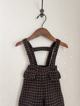 Miel check suspender pants