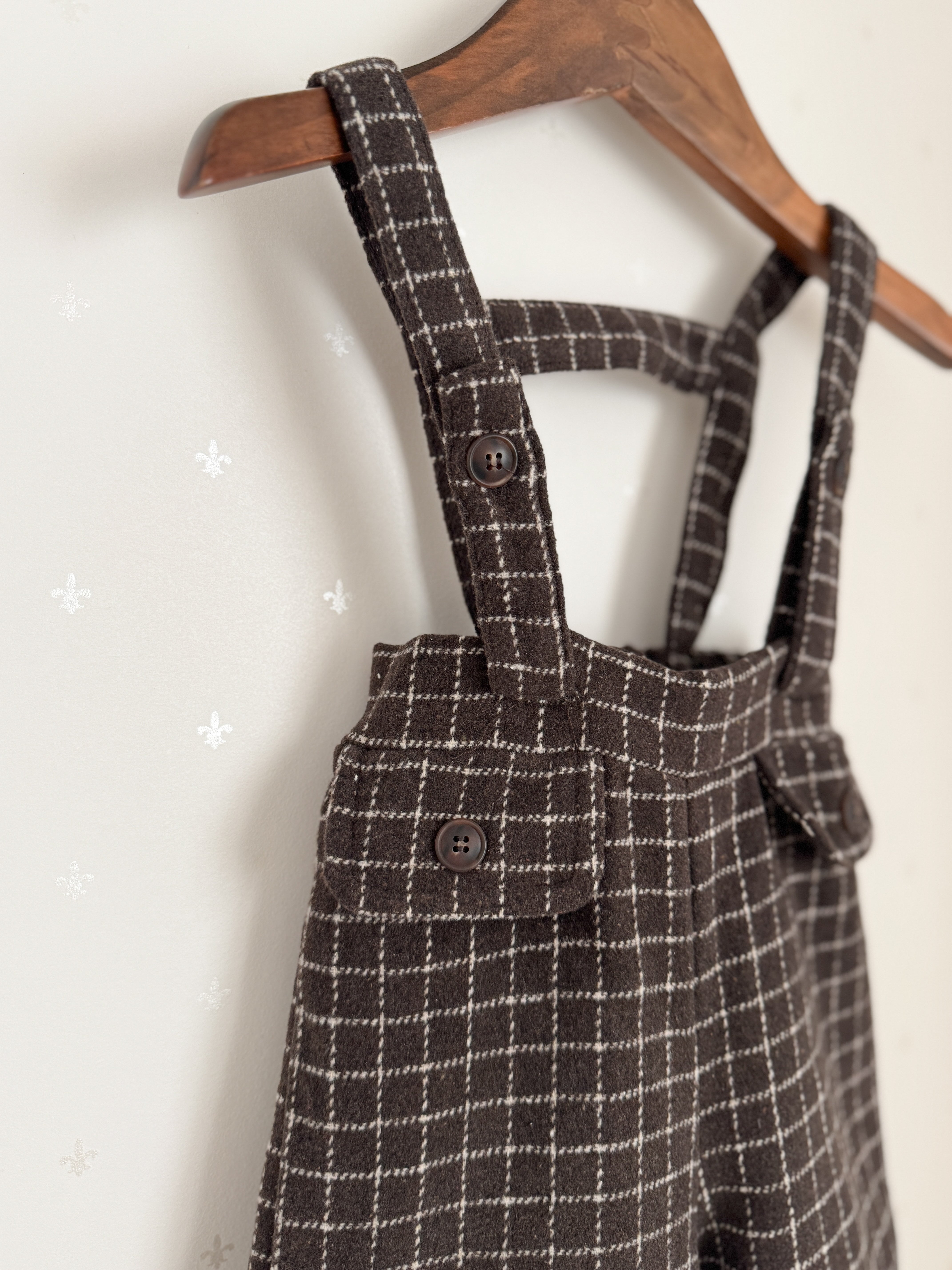 Miel check suspender pants