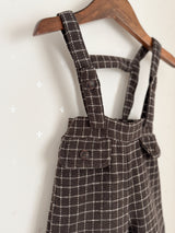 Miel check suspender pants