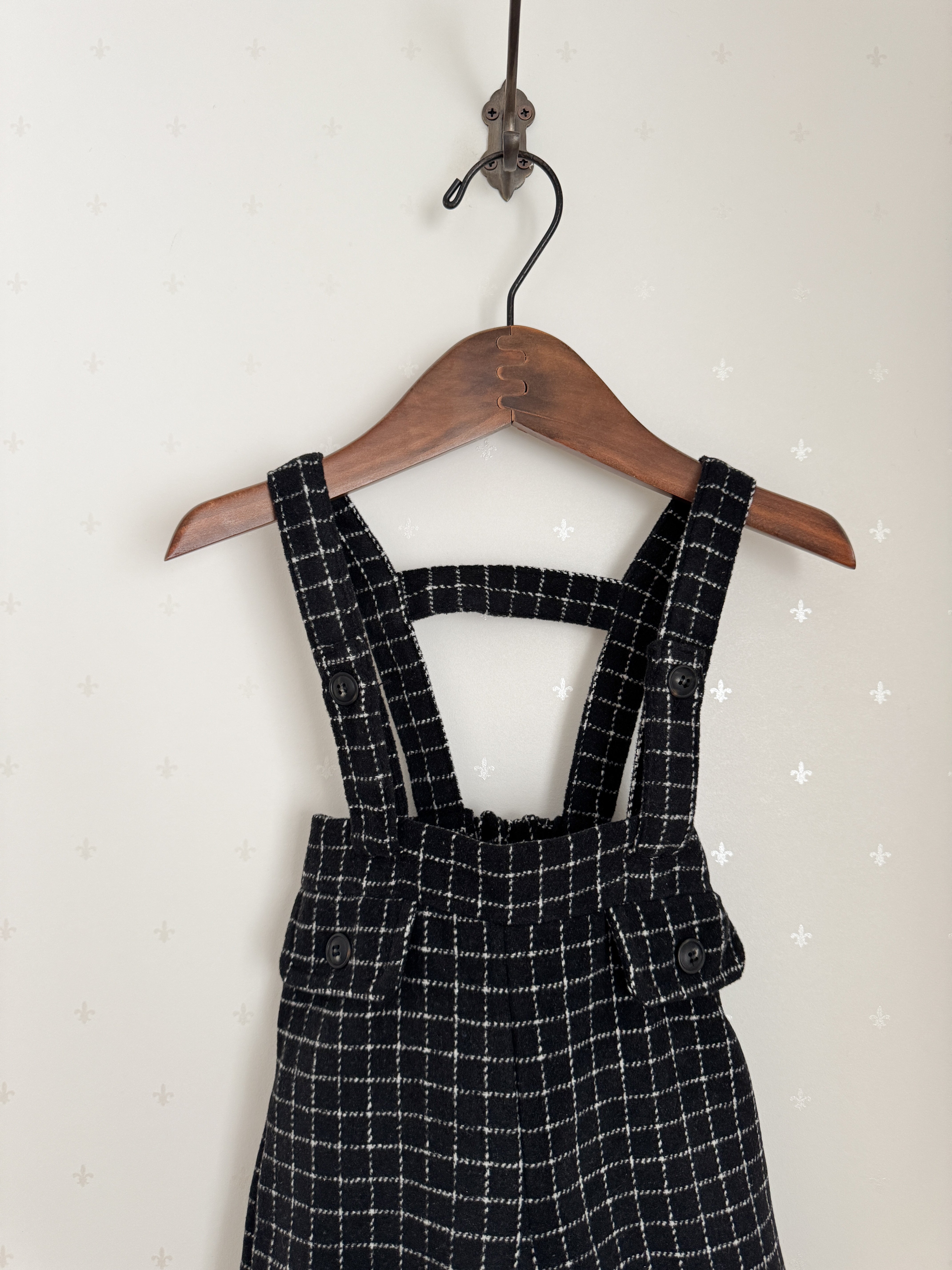 Miel check suspender pants