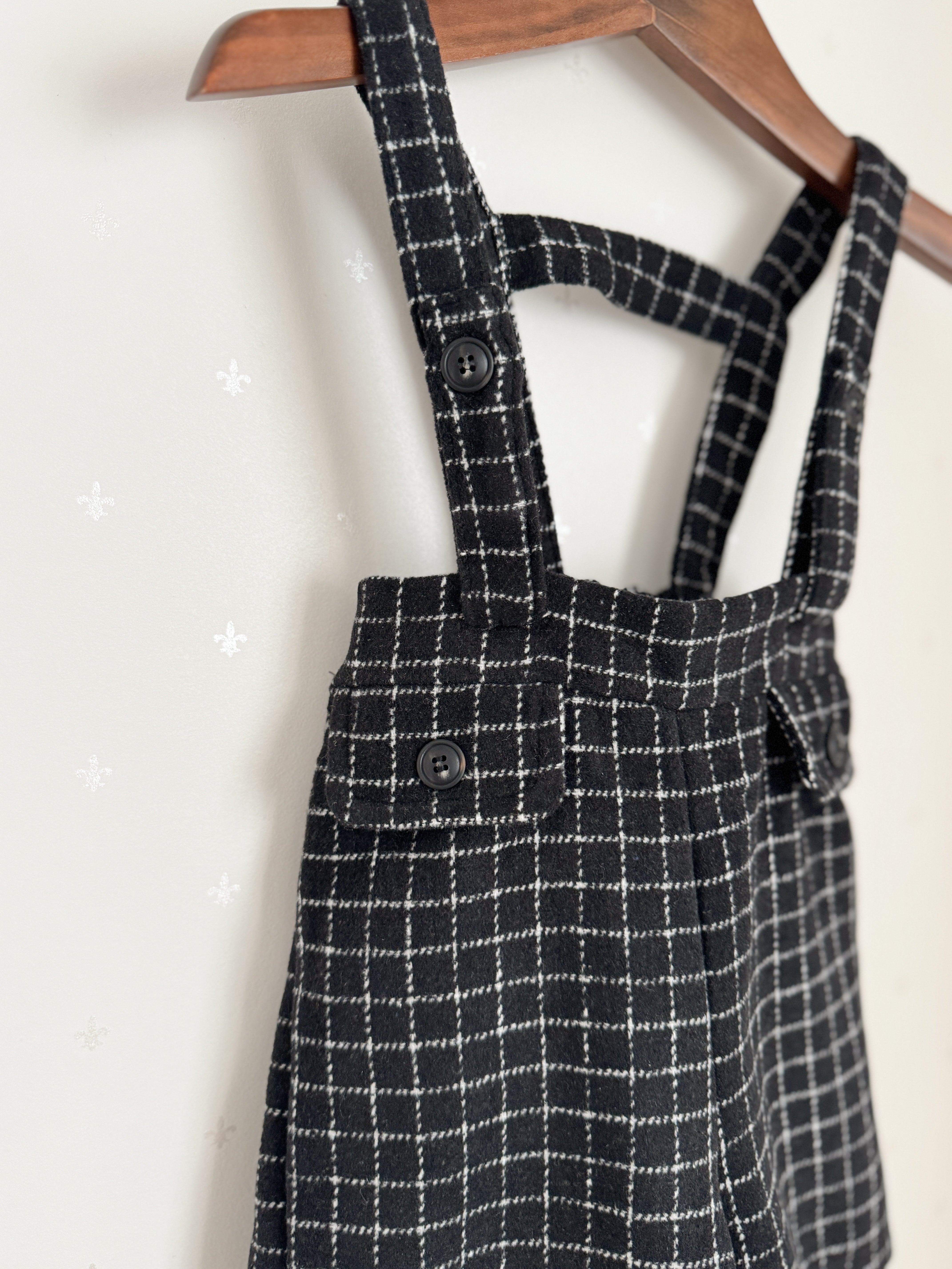 Miel check suspender pants