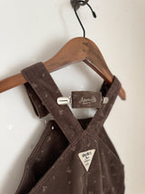 Corduroy berry short overall (flower)